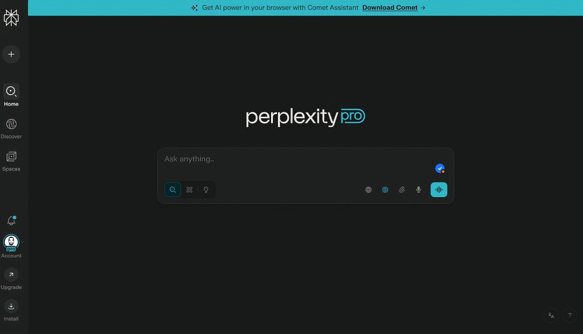 Perplexity search interface — every answer comes with numbered citations