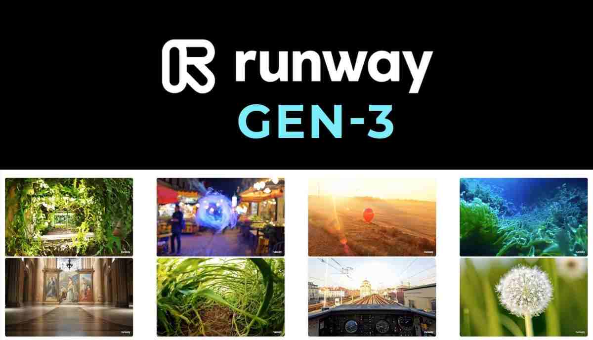 Runway Gen-3 interface — text-to-video with camera motion controls
