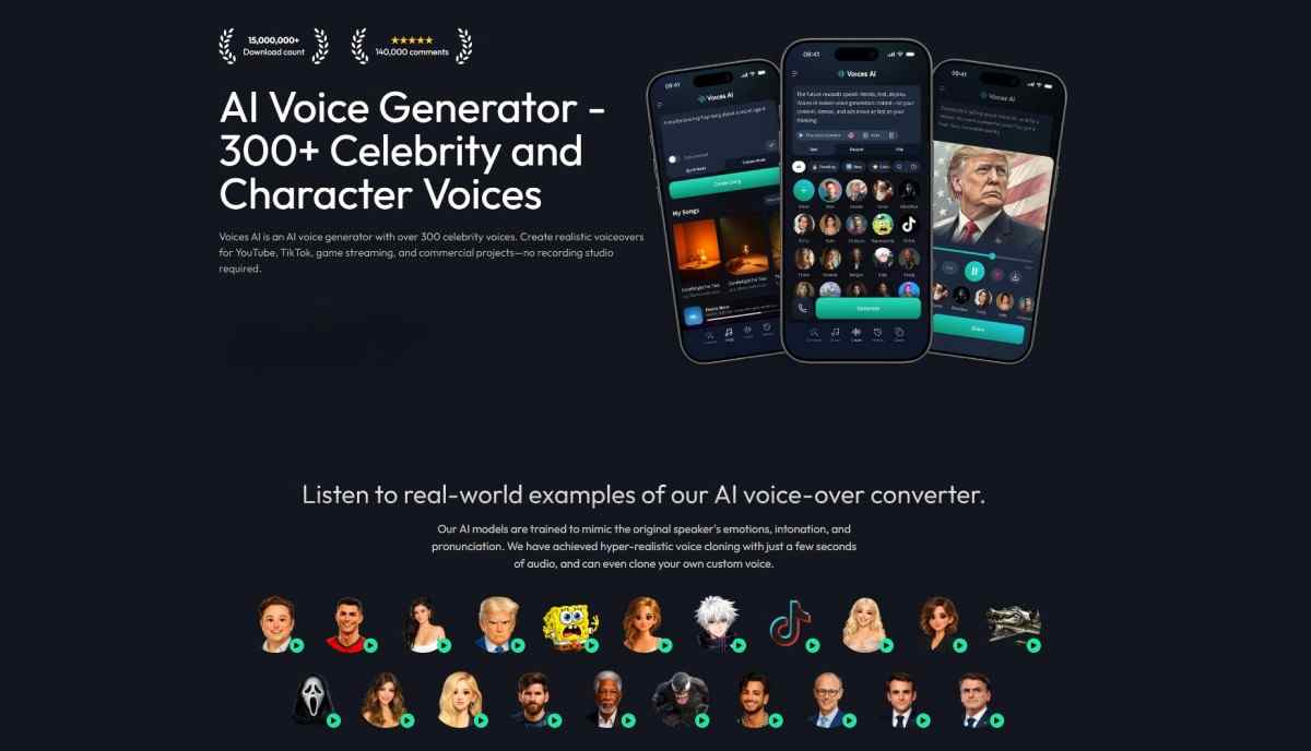 The voice-changing effects are seamless, making it hard to detect any obvious processing.