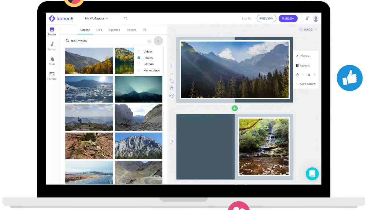 Easily add images to videos using templates