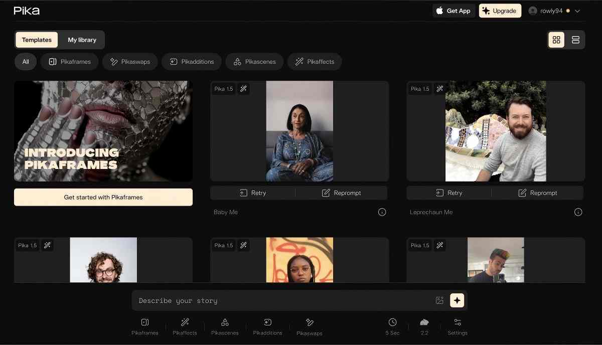 Create cinematic AI shorts based on image and text prompts